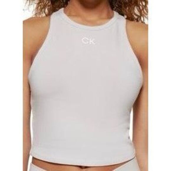 Calvin Klein Performance Racerback Crop Top - Porcini Size M - Picture 1 of 3